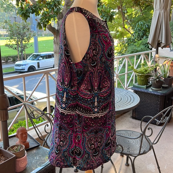 INC international Concepts Paisley Mesh Embellished Sleeveless Top 1X NWT - Picture 3 of 7